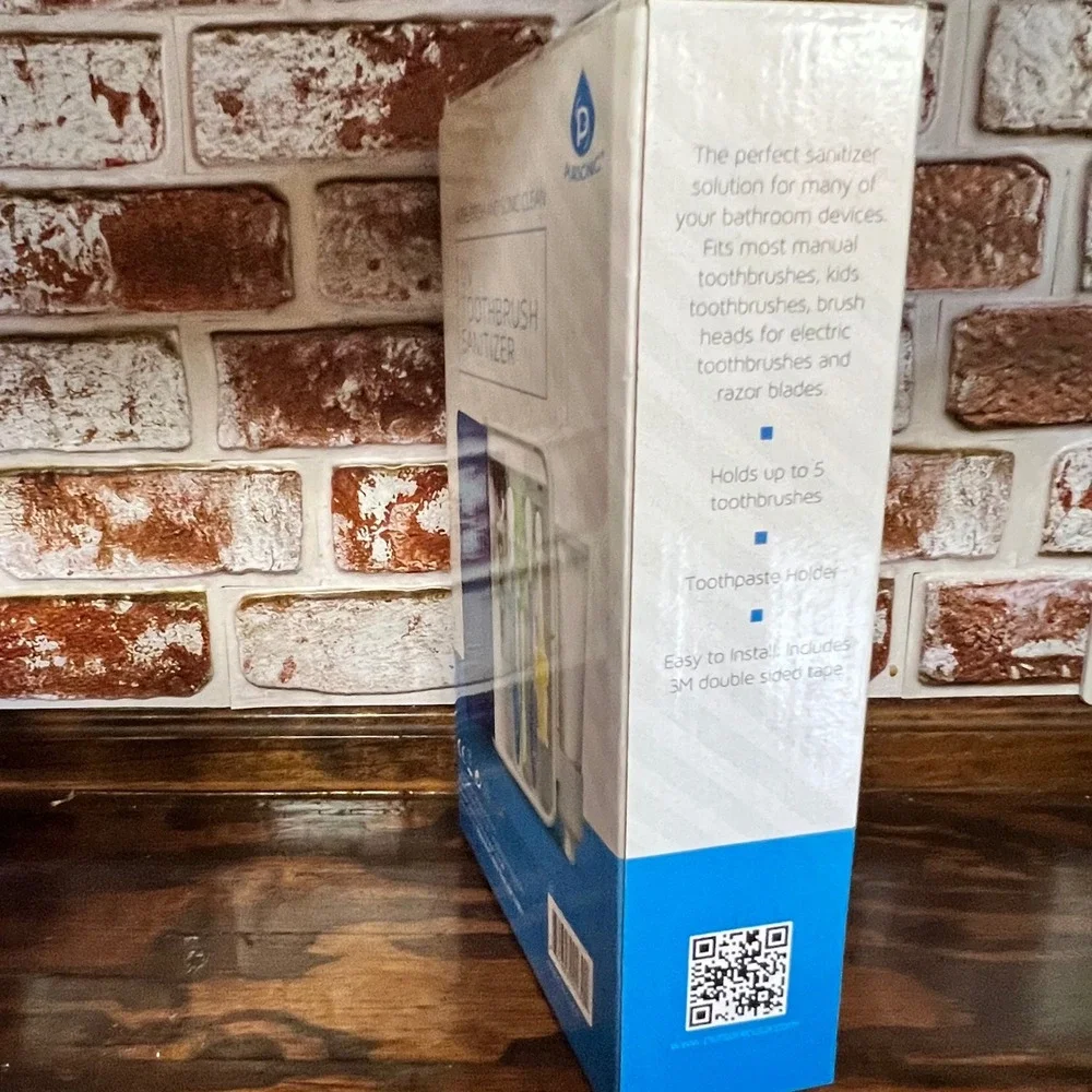 Pursonic UV Toothbrush Sanitizer Wall Mount Holder Case Blue White S2 New